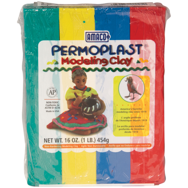 Permoplast Modeling Clay 1# Blue/Green/Red/Yellow - American Art Clay 90095Y