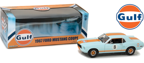 GreenLight 1:18 Scale 1967 Gulf Oil #8 Ford Mustang Coupe Diecast Car -12989