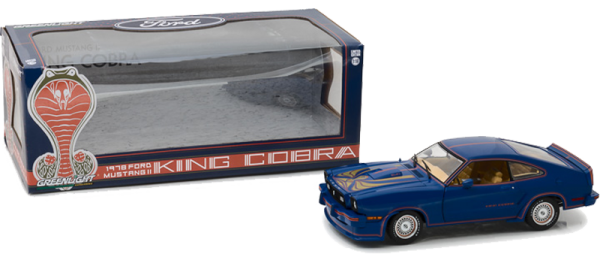 GreenLight 1:18 Scale 1978 Ford Mustang II Blue King Cobra Diecast Car - 13507