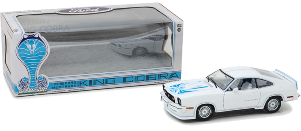 GreenLight 1:18 Scale 1978 Ford Mustang II White King Cobra Diecast Car - 13508