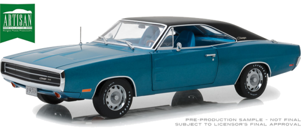 GreenLight 1:18 Scale 1970 Dodge Charger 500 SE Diecast B5 Blue Car -13530