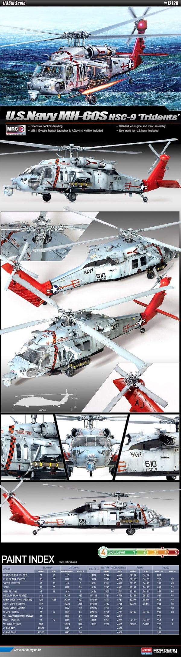 US Navy MH-60S HSC-9 "Tridents" Helicopter - 12120