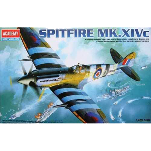 Academy 1/48 Scale British RAF Spitfire MK. XIV-C Fighter - 12274