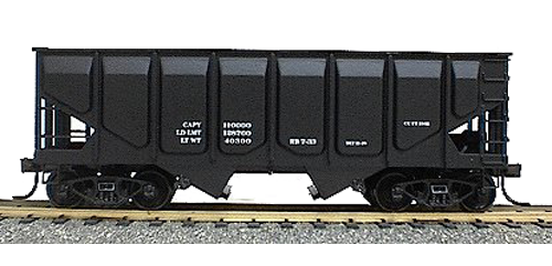 Data Only Black 55-Ton Panel-Side Twin Hoppers - 2897