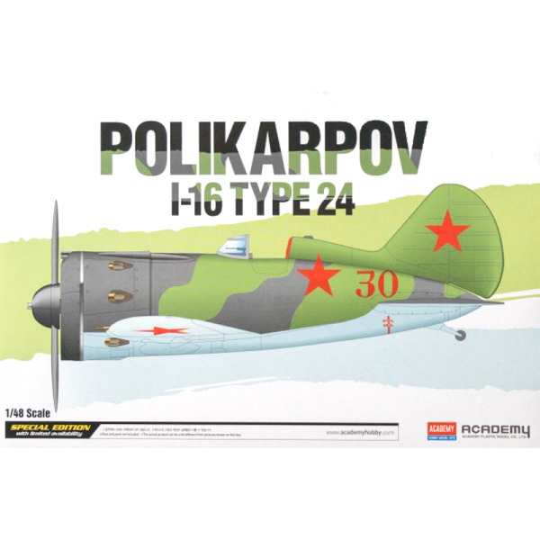 Academy 1/48 Scale USSR Polikarpov I-16 Type 24 Fighter - 12314