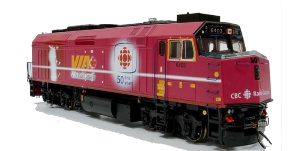 Rapido HO VIA Rail Canada #6403 CBC 50th Anniversary Diesel Locomotive - 80058