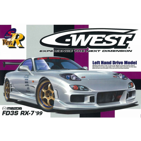 Aoshima 1:24 Scale C-West RX-7 '99 Model Kit #70 LH Drive 1/24 Scale - 39199