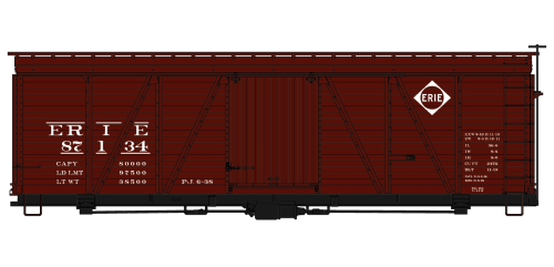 Erie 36' Fowler Wood Boxcar - 1167