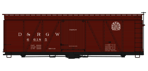Denver & Rio Grande Western 36' Fowler Wood Boxcar - 1171