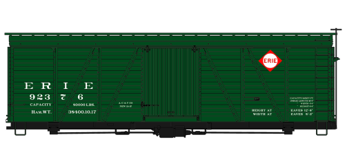 Erie (Green) 36' Fowler Wood Boxcar - 1175
