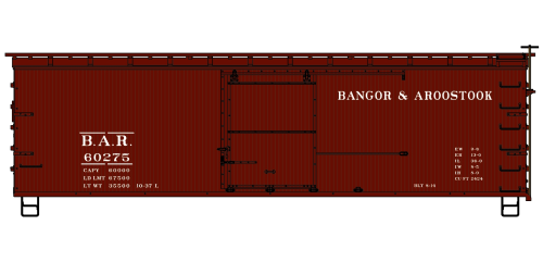 Bangor & Aroostook 36' Double Sheath Wood Boxcar - 1713